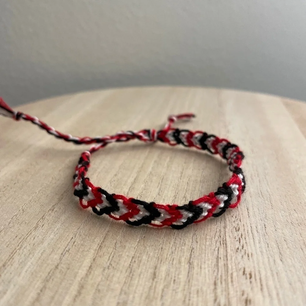 Black Red Woven Bracelet